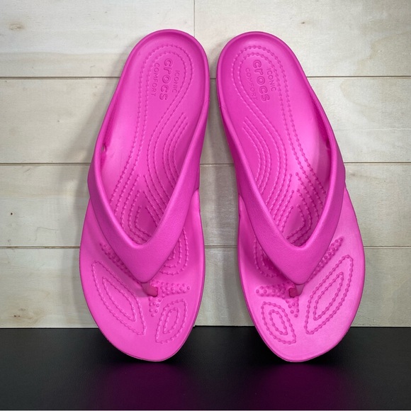 Crocs Kadee 2 Sandals Pink Women's Size 7 Shoes Waterproof Flip Flops - Picture 8 of 11